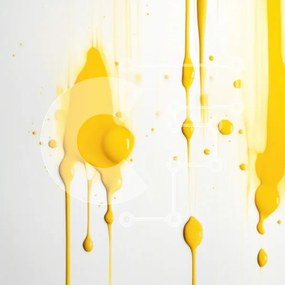 Intra Συλλεκτικό Ξύλινο Παζλ Plywood 4mm - Ζωντανή κίτρινη μπογιά που στάζει σε κοντινό πλάνο Σε Ξύλινο Κουτί - Διαστάσεις Puzzle: 10x10 cm – 25 κομμάτια