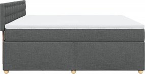 vidaXL Κρεβάτι Boxspring με Στρώμα Σκούρο Γκρι 180x200 εκ Υφασμάτιν