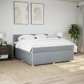 ΚΡΕΒΑΤΙ BOXSPRING ΜΕ ΣΤΡΩΜΑ ΑΝΟΙΧΤΟ ΓΚΡΙ 200X200 ΕΚ. ΥΦΑΣΜΑΤΙΝΟ 3289870