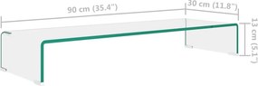 vidaXL Βάση Τηλεόρασης/Οθόνης Διάφανη 90 x 30 x 13 εκ. Γυάλινη