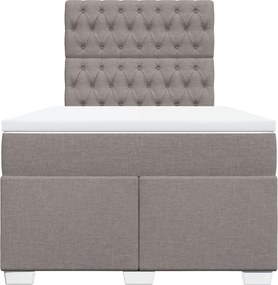 vidaXL Κρεβάτι Boxspring με Στρώμα Taupe 120x200 εκ. Υφασμάτινο