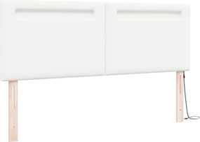vidaXL LED κεφαλάρι Λευκό 160 cm Τεχνητό Δέρμα