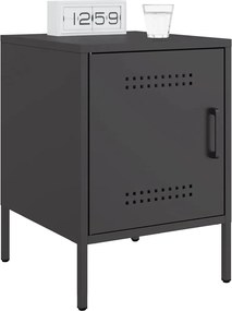 vidaXL Κομοδίνο Μαύρο 36x39x50,5 εκ. από Χάλυβα