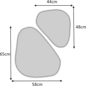 Σετ καθρεπτών τοίχου Leista Megapap 2 τμχ. χρώμα λευκό 65x58x2,2εκ.
