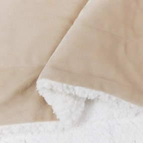 vidaXL Κουβέρτα Μπεζ 130 x 150 cm Μαλλί