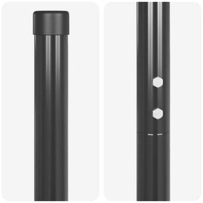 vidaXL Στύλος Περιφράξεων 2 pcs Γκρι Ατσάλι με Επικάλυψη Πούδρας