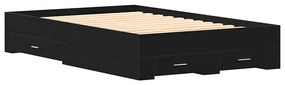 vidaXL Κρεβάτι με Συρτάρια Μαύρη δρυς 120 x 190 cm Επεξεργασμένο ξύλο
