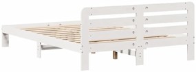 vidaXL Σκελετός Κρεβ. Χωρίς Στρώμα Λευκό 140x200 εκ Μασίφ Πεύκο
