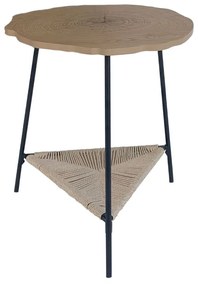 TREE SIDE TABLE ΦΥΣΙΚΟ ΜΑΥΡΟ 46x46xH52cm - 04-0964 - 04-0964