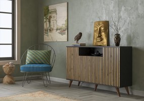 Μπουφές Ξύλινο / Μαύρο / Πεύκο Atlantic FRN 140x35x91