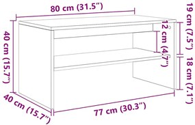 Έπιπλο Τηλεόρασης Sonoma Δρυς 80 x 40 x 40 εκ. από Μοριοσανίδα - Καφέ