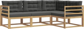 vidaXL Σειρά Καναπέ Εξωτερικού 3 pcs Άσπρο και Ανθρακί Πολυεστέρας