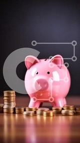 Intra Συλλεκτικό Ξύλινο Παζλ Plywood 4mm - Ροζ κουμπαράς με νομίσματα Σε Ξύλινο Κουτί - Διαστάσεις: 10x10 cm – 25 κομμάτια