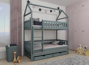 Παιδική Κουκέτα Σπιτάκι IGA 80x180 grey