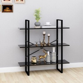 vidaXL Βιβλιοθήκη Μαύρη 100 x 30 x 105 εκ. από Μοριοσανίδα