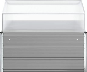 vidaXL Γλάστρα Ανοιχτό γκρι 100 x 100 x 77 cm Επικαλυμμένος Χάλυβας