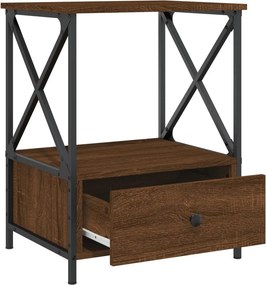 vidaXL Κομοδίνα 2 τεμ Καφέ Δρυς 50x41x65 εκ. από Επεξεργασμένο Ξύλο