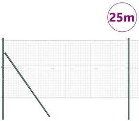 vidaXL Φράχτης με Στήλες. Πράσινο 1.2 x 25 m Ατσάλι