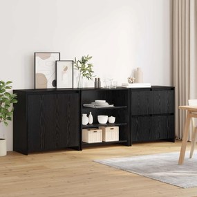 vidaXL Πλαϊνό γραφείο με συρτάρι 3 pcs Μαύρη Οξυά 70 x 41 x 75 εκ.