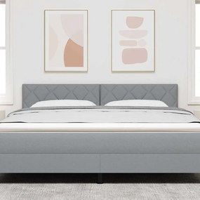 vidaXL Κεφαλάρι με φώτα λωρίδας LED Ανοιχτό γκρι 180 cm ύφασμα