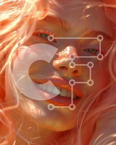 Intra Συλλεκτικό Ξύλινο Παζλ Plywood 4mm - Χαμογελαστή γυναίκα με ροζ μαλλιά Σε Ξύλινο Κουτί - Διαστάσεις Puzzle: 10x10 cm – 25 κομμάτια