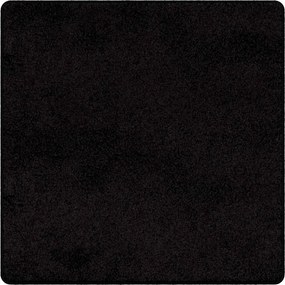 vidaXL Δερμάτινο Χαλί Μαύρο 100 x 100 cm 100% Πολυπροπυλένιο Τούφτα