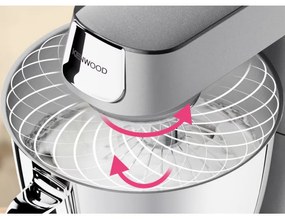 Kenwood Chef Πλανητικό μίξερ KVC85.004SI, 1200 W, 2 μπολ 3.5/5 l, 9 ταχύτητες, Παλμός, Ενσωματωμένη κλίμακα, Ασημί