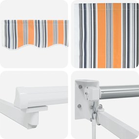 vidaXL Χειροκίνητη αναδιπλούμενη τέντα με LED 4 x 3 μ