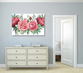 Εικόνα γοητευτικού συνδυασμού λουλουδιών και φύλλων - 60x40