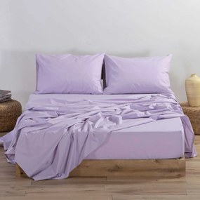 Σεντόνι Υπέρδιπλο Με Λάστιχο (160x200+30) Nef-Nef Homeware Basic Λιλά