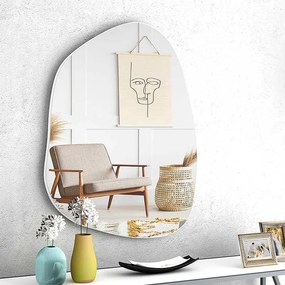 Καθρέπτης τοίχου Denza Megapap χρώμα λευκό 100x80x2,2εκ.