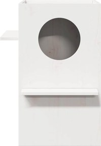 vidaXL σπιτάκι για γάτες Λευκό 43x43x60 cm από μασίφ ξύλο πεύκο