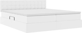 vidaXL Κρεβάτι Αποθήκης Καθαρό Λευκό 180 x 200 cm Τεχνητό Δέρμα