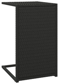 vidaXL Τραπέζι Πτυσσόμενο Γ Μαύρο 40 x 35 x 60 εκ. από Συνθετικό Ρατάν