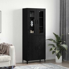 vidaXL Highboard 2 pcs Μαύρη Οξυά 69,5 x 34 x 180 εκ.