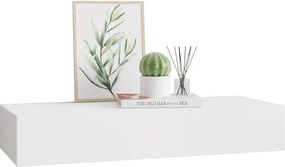 vidaXL Ράφι Επιτοίχιο με Συρτάρι Λευκό 60 x 23,5 x 10 εκ. από MDF