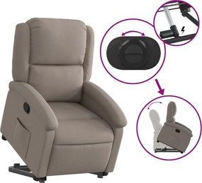 vidaXL Πολυθρόνα Ανακλινόμενη με Ανύψωση Χρώμα Taupe Υφασμάτινη