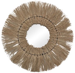 Καθρέπτης Apler Inart mendong σε φυσική απόχρωση Φ60x6εκ