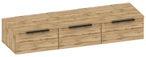 Κονσόλα με 3 συρτάρια Doha σε μαύρη με oak απόχρωση 120x39x22cm