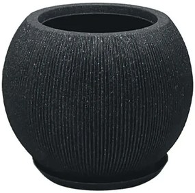 Κασπώ Ριγωτό 06-10012-M Φ37x30cm Black Marhome Πολυρεσίνη