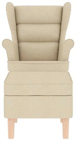 vidaXL Πολυθρόνα Κουνιστή Κρεμ Υφασμάτινη με Υποπόδιο