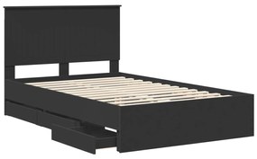 vidaXL Σκελετός Κρεβατιού Μαύρο 120 x 200 cm Μηχανήματος Ξύλο