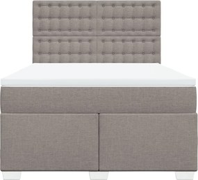 vidaXL Κρεβάτι Boxspring με Στρώμα Taupe 140x200 εκ. Υφασμάτινο