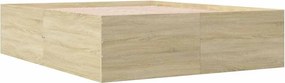 vidaXL Πλαίσιο Κρεβατιού Sonoma Δρυς 150x200 εκ. Επεξεργασμένο Ξύλο