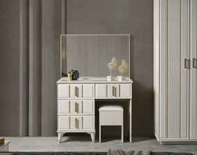 Stewehome Μοντέρνο Λευκό Σετ Κρεβατοκάμαρας 160x200x105 cm