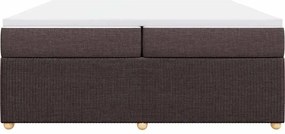 vidaXL Κρεβάτι Boxspring με Στρώμα Σκούρο Καφέ 200x200 εκ. Υφασμάτινο