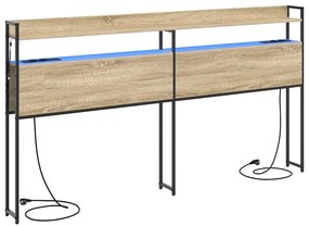 vidaXL Κεφαλάρι με ράφι Sonoma Δρυς 200 cm Επεξεργασμένο ξύλο