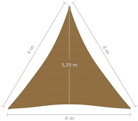 Πανί Σκίασης Taupe 4 x 4 x 4 μ. από HDPE 160 γρ./μ² - Μπεζ-Γκρι