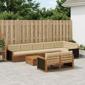 vidaXL Σειρά Καναπέ Εξωτερικού με μαξιλάρι 9 pcs