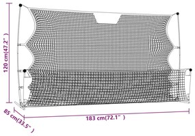 Δίχτυ Ποδοσφαίρου Μαύρο &amp; Κίτρινο 183x85x120 εκ. από Πολυεστέρα - Κίτρινο